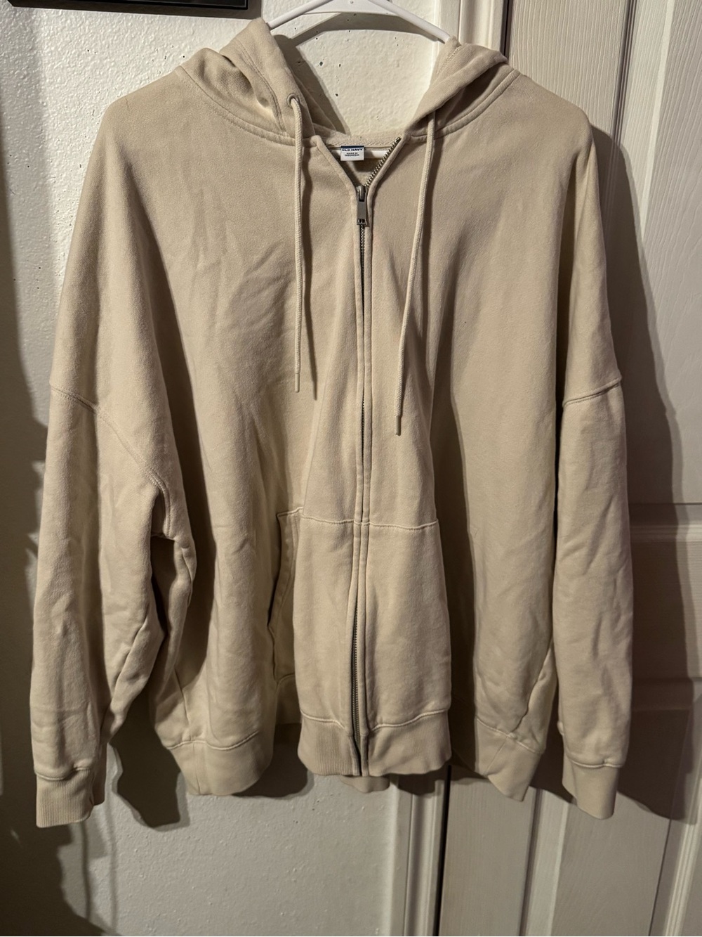 Old Navy Cream Zip Front Hoodie Size XL